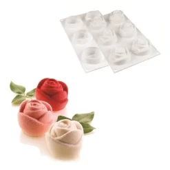 New Silikomart Siliconen Bakvorm Roos (6x) Ø7x5,5cm