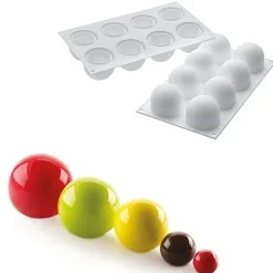 Online Silikomart Siliconen Bakvorm Bol (8x) Ø6,2x5,2cm