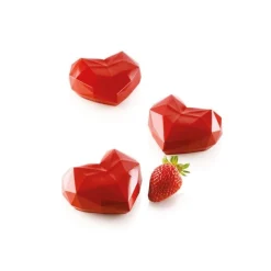 Clearance Silikomart Siliconen Bakvorm Hart Origami (6x) 7,4x8,4x3,5cm