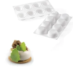 Best Silikomart Siliconen Bakvorm Halve Bol (8x) Ø6,5x3cm