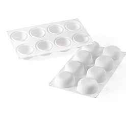 Best Silikomart Siliconen Bakvorm Halve Bol (8x) Ø6,5x3cm