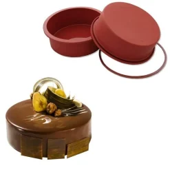 New Silikomart Siliconen Bakvorm Rond Ø18x6,5cm + Ring