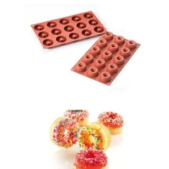 New Silikomart Siliconen Bakvorm Mini Donuts Ø4,5-1,5x1,8cm (15)