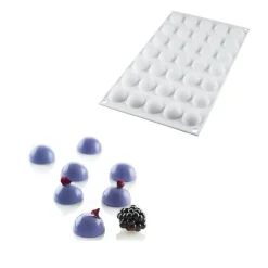 Outlet Silikomart Siliconen Bakvorm Halve Bolletjes (35x) Ø2,6cm