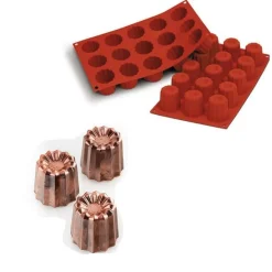 Outlet Silikomart Siliconen Bakvorm Bordelais (15x) Ø4,5x4,5cm