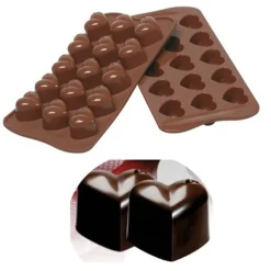 Discount Silikomart Siliconen Bonbonvorm Hartjes (15x) 30x22 mm