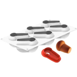 Sale Silikomart Siliconen Vorm Babà (6) 9x6,2cm + Uitsteker