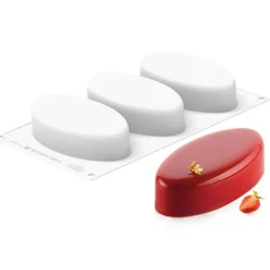 Clearance Silikomart Siliconen Vorm Ellipse (3) 14,8x7,6x4cm