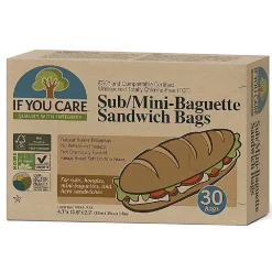 Clearance If You Care Snack/Broodzak Ongebleekt Papier 12x35x5,5cm 30st.