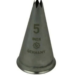 Outlet Overig Spuitmondje gekarteld 6 Tands RVS 5mm