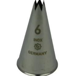 Outlet Overig Spuitmondje gekarteld 6 Tands RVS 6mm
