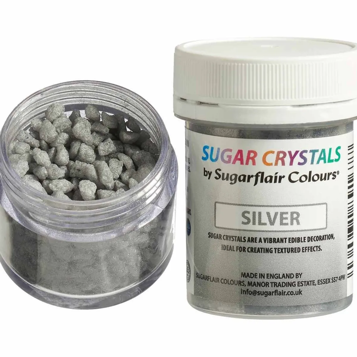 Outlet Sugarflair Suikerkristallen Zilver 40g**