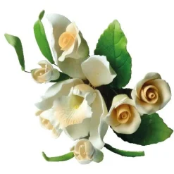 Discount Overig Suikerbloem Boeket Roos Perzik/Wit