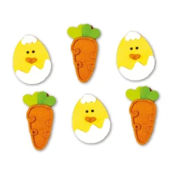Decora Suikertie Wortel en Ei 6st. 5cm**