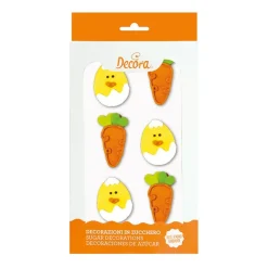 Decora Suikertie Wortel en Ei 6st. 5cm**