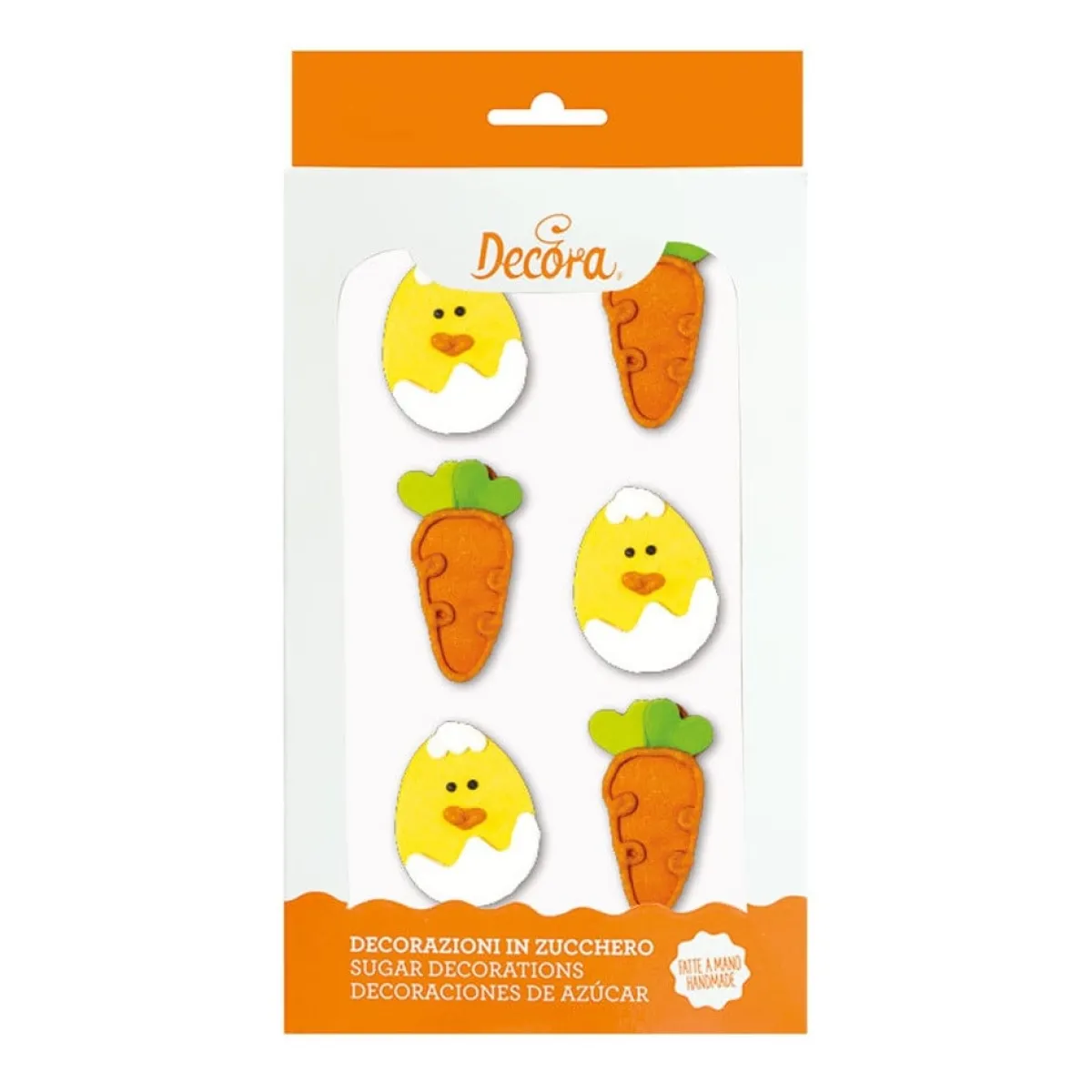 Decora Suikertie Wortel en Ei 6st. 5cm**