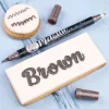 Online Sweet Stamp Stift Eetbare Inkt Dubbelzijdig Metallic Bruin
