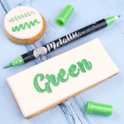 Clearance Sweet Stamp Stift Eetbare Inkt Dubbelzijdig Metallic Groen