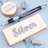 New Sweet Stamp Stift Eetbare Inkt Dubbelzijdig Metallic Zilver