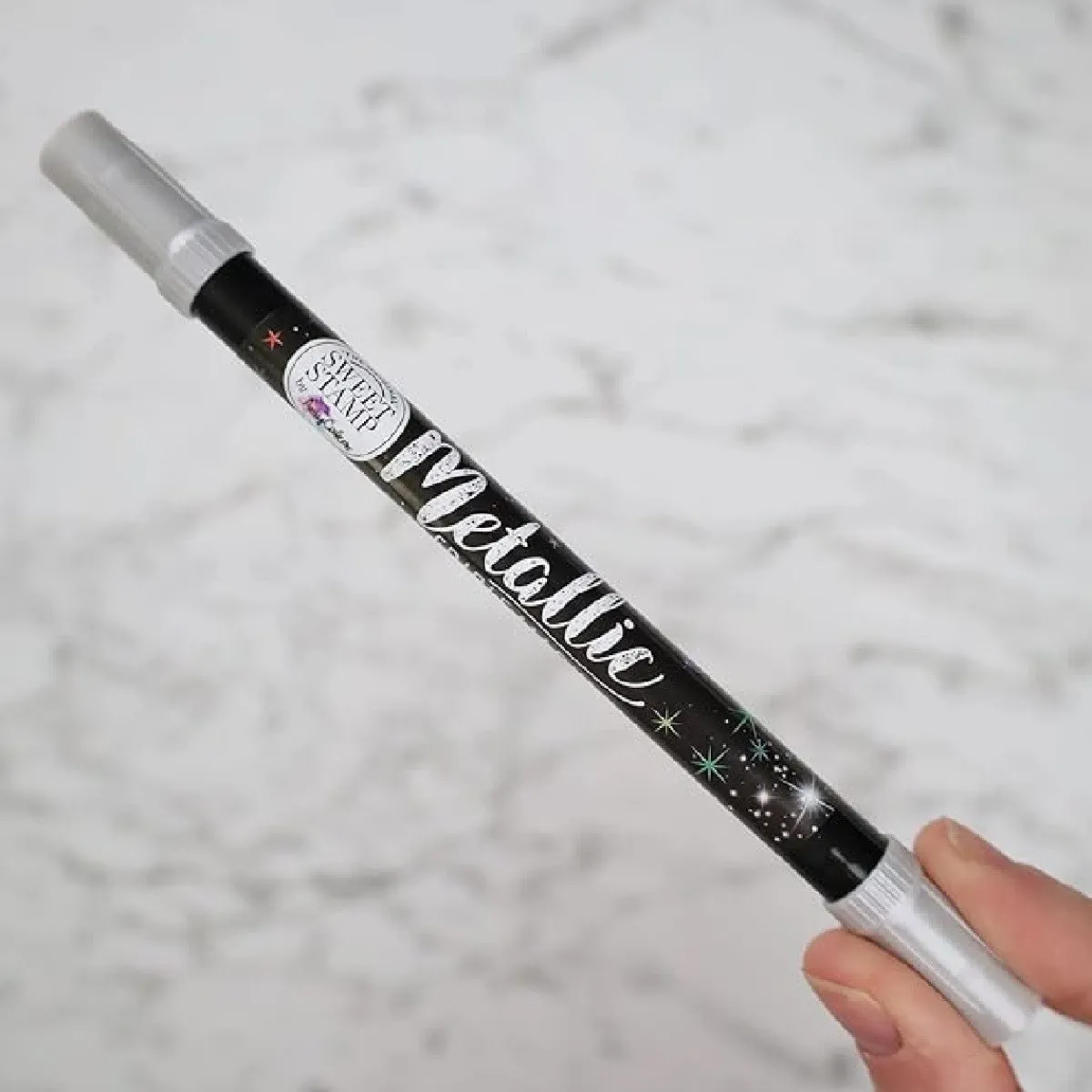 New Sweet Stamp Stift Eetbare Inkt Dubbelzijdig Metallic Zilver