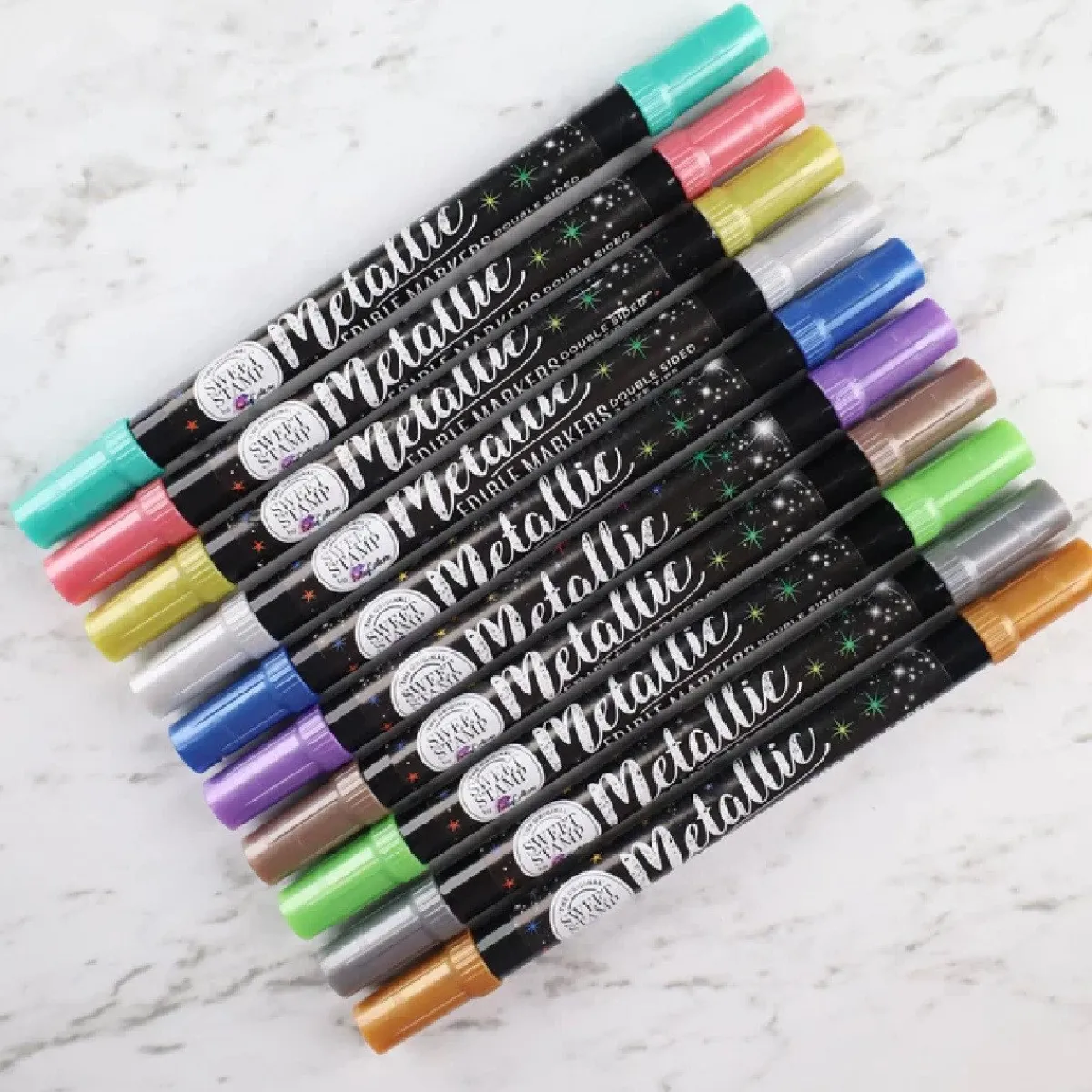 New Sweet Stamp Stift Eetbare Inkt Dubbelzijdig Metallic Zilver