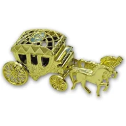 Online Taartdecoratie Bruidskoets Goud Kunststof 10cm