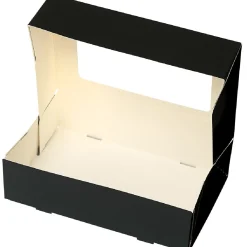 Discount BrandNewCake Taartdoos met venster 19x12,5x5cm. Zwart 50st