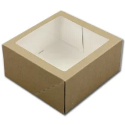 Hot BrandNewCake Taartdoos met venster 19x19x9cm. Kraft 50st