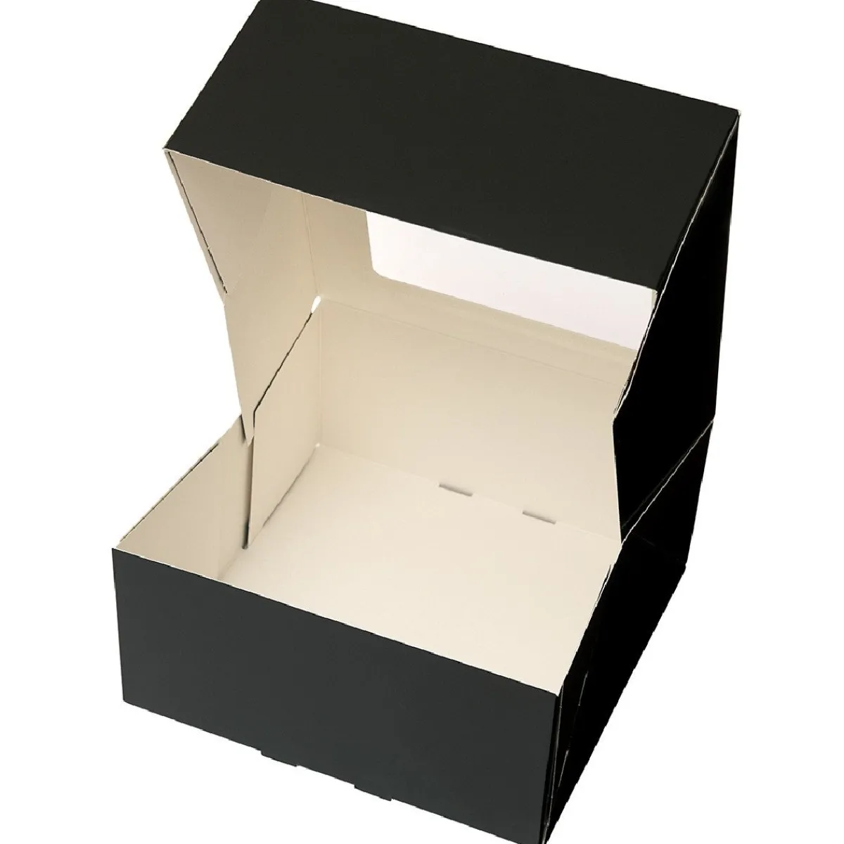 BrandNewCake Taartdoos met venster 19x19x9cm. Zwart 50st