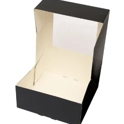 Clearance BrandNewCake Taartdoos met venster 21x21x9cm. Zwart 50st