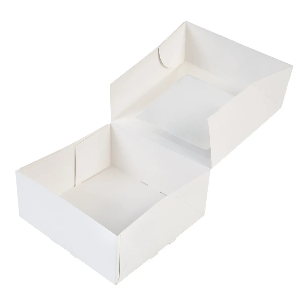 Discount BrandNewCake Taartdoos met venster 21x21x9cm. Wit 3st