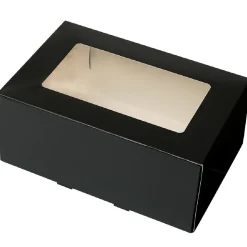 BrandNewCake Taartdoos met venster 21x14x9cm. Zwart 3st