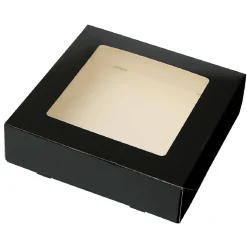 Best BrandNewCake Taartdoos met venster 19x19x5cm. Zwart 3st