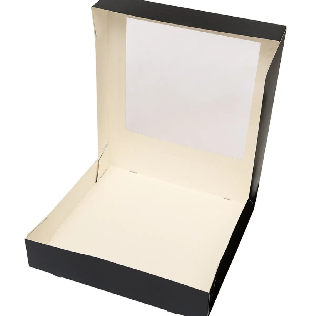 Online BrandNewCake Taartdoos met venster 30x30x6cm. Zwart 50st