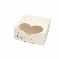 Overig Taartdoos met venster 19x19x9cm. Love