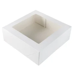 Outlet BrandNewCake Taartdoos met venster 26x26x9cm. Wit 50st