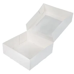 Outlet BrandNewCake Taartdoos met venster 26x26x9cm. Wit 50st