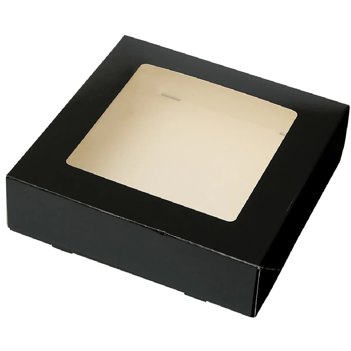 Discount BrandNewCake Taartdoos met venster 19x19x5cm. Zwart 50st