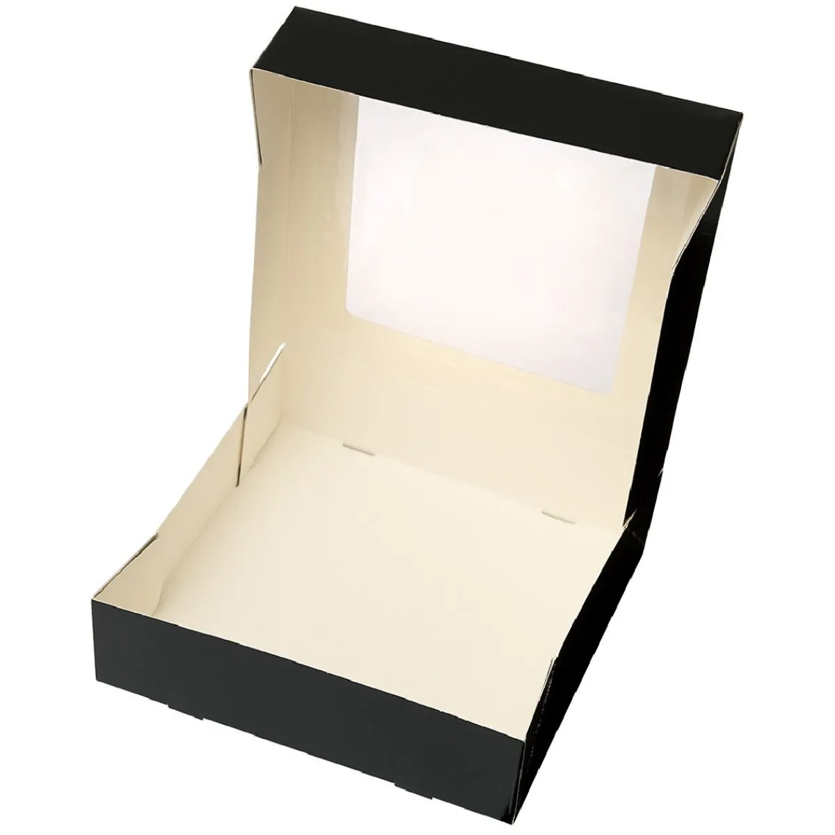 Discount BrandNewCake Taartdoos met venster 19x19x5cm. Zwart 50st