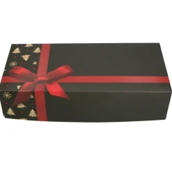 Clearance Overig Taartdoos Stol Klein 24x16x8cm. Zwart met Strik (Kerst)**