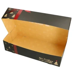 Clearance Overig Taartdoos Stol Klein 24x16x8cm. Zwart met Strik (Kerst)**