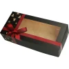 Discount Overig Taartdoos Stol met Venster 34x16x8cm Zwart Strik (Kerst)**