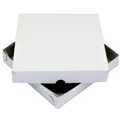 Clearance Overig Taartdoos Zwanenhals Laag Model 25x25x4,5cm. Wit 100st