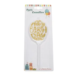 Sale Overig Taartkaarsje Happy Birthday Goud Glitter**