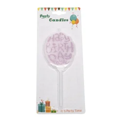 Outlet Overig Taartkaarsje Happy Birthday Roze Glitter**