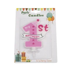 Best Overig Taartkaarsje Roze 1ste Verjaardag**