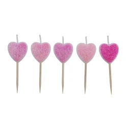 Sale Overig Taartkaarsjes Hartjes Glitter 5st.