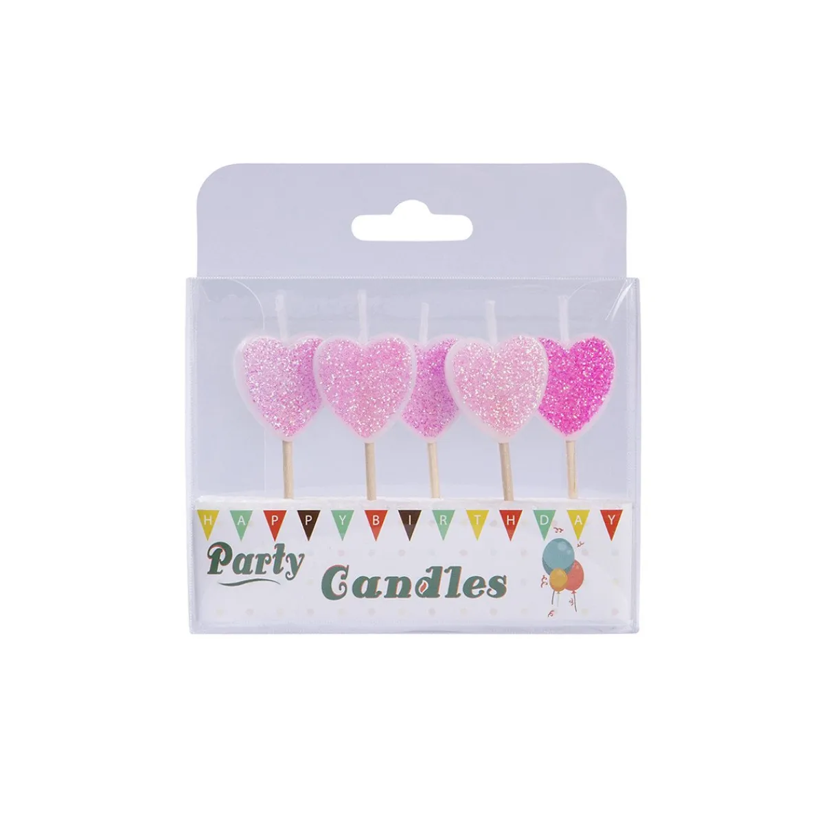 Sale Overig Taartkaarsjes Hartjes Glitter 5st.