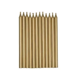 Clearance Overig Taartkaarsjes Lang Goud 12st.