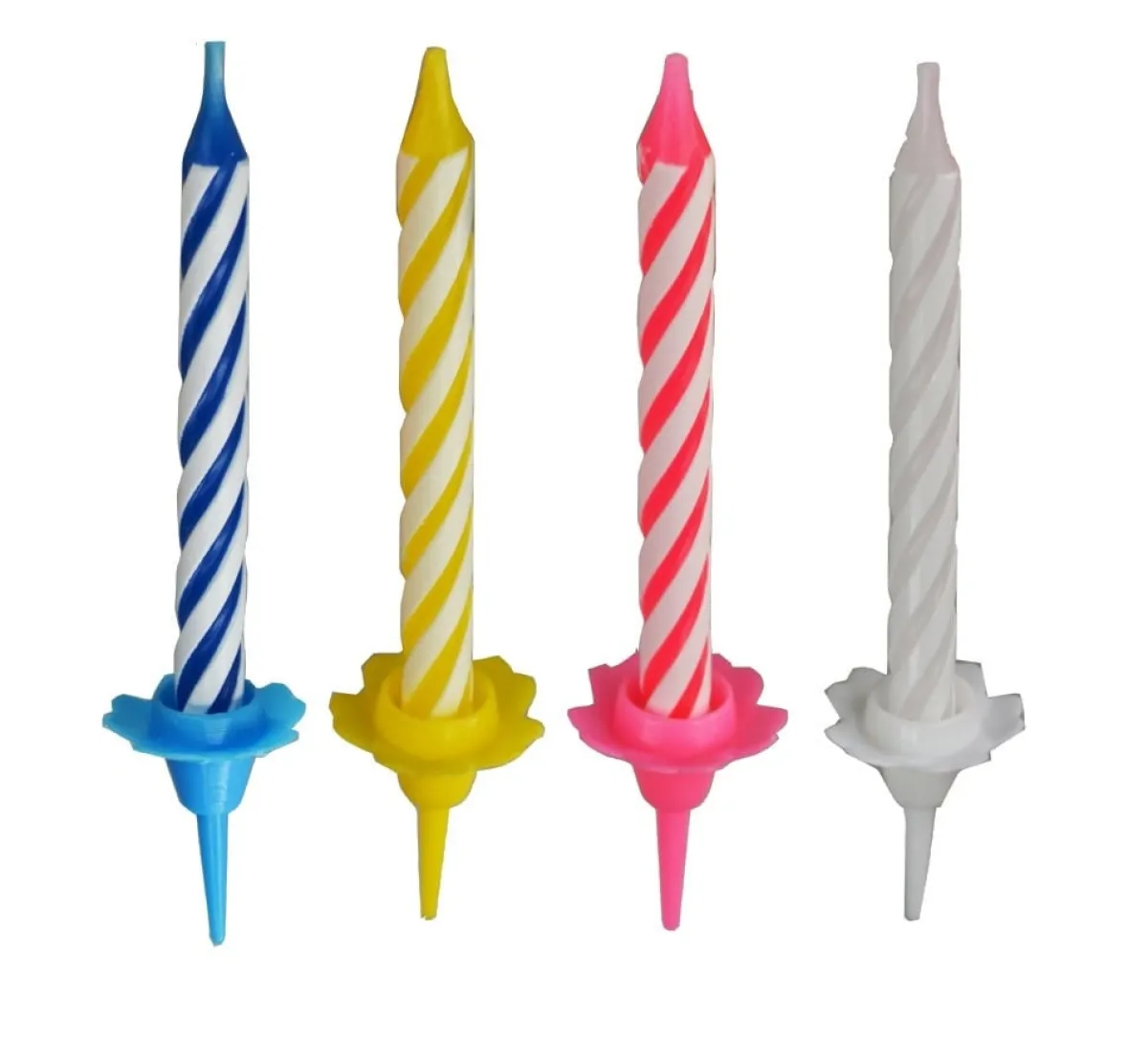 New Overig Taartkaarsjes met houder 324st. Gekleurd